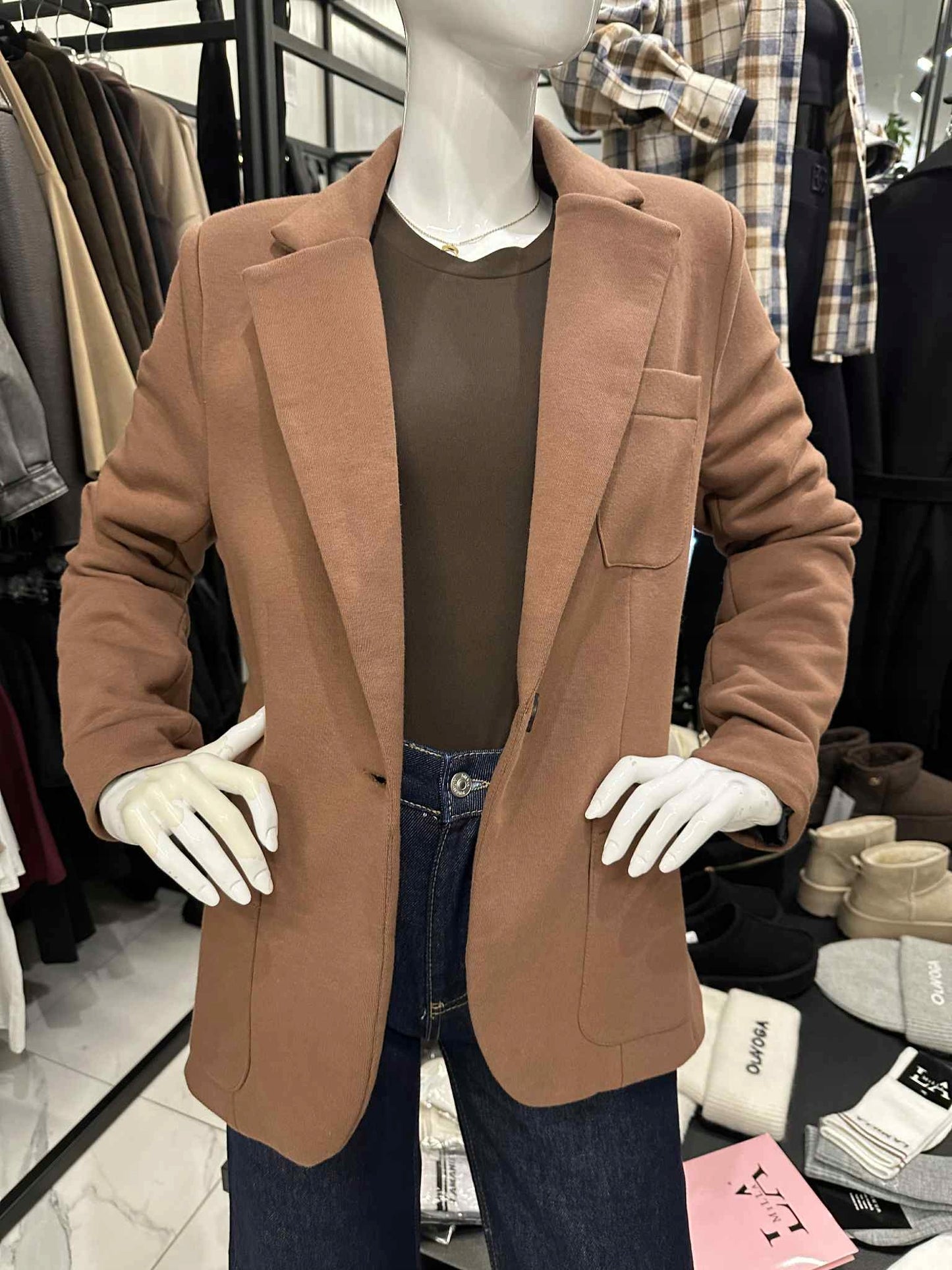 slay marynarka dzianinowa rozmiar M mleczna czekolada jasny brąz M