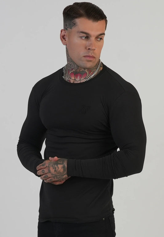 SIKSILK koszulka z długim rękawem Long Sleeve T-Shirt SS-28354 czarny S