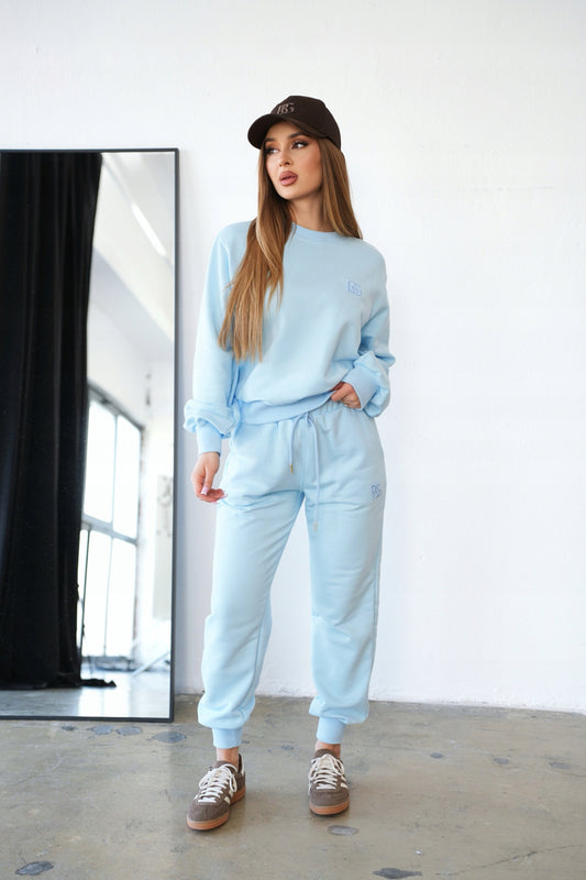 BRANDENBURG Komplet dresowy niebieski damski BG BASIC dresy baby blue r. M