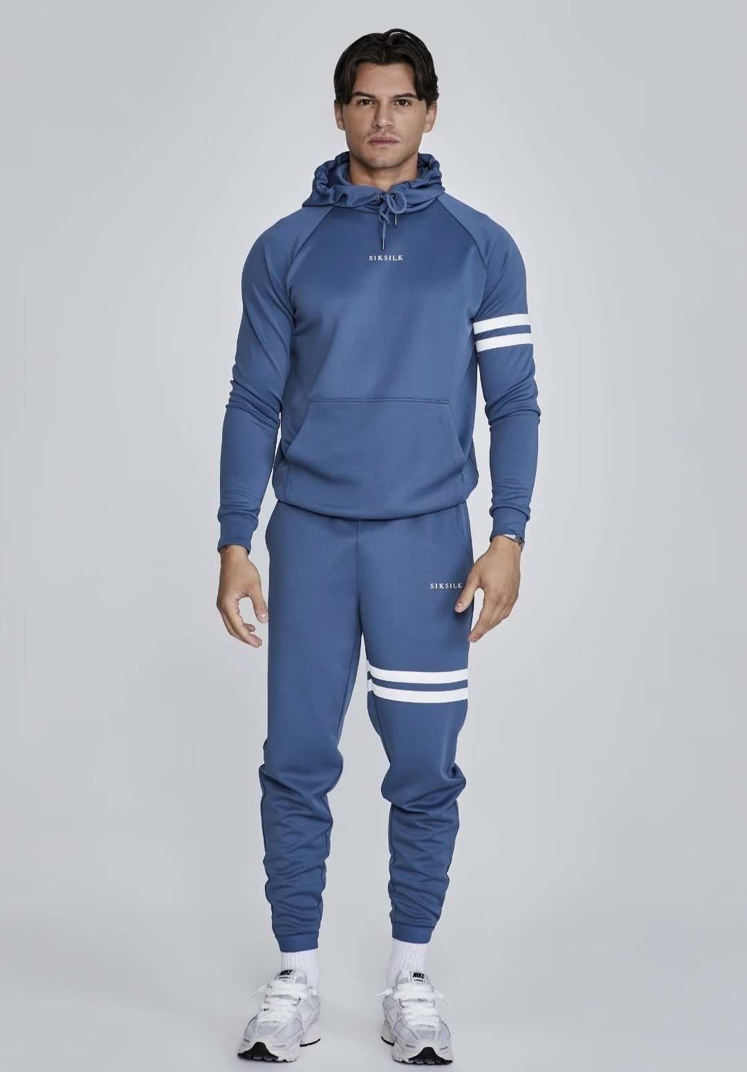 SIKSILK bluza z kapturem męska niebieska SS-26993 rozmiar S
