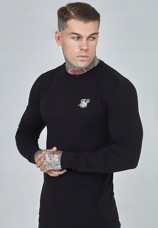 SIKSILK Bluzka z długim rękawem Long Sleeve T-Shirt SS-28461 czarna L