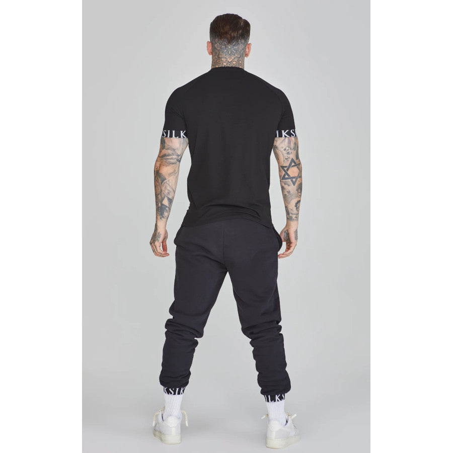 SIKSILK T-shirt męski czarny SS-26861 Tech T-shirt rozmiar S