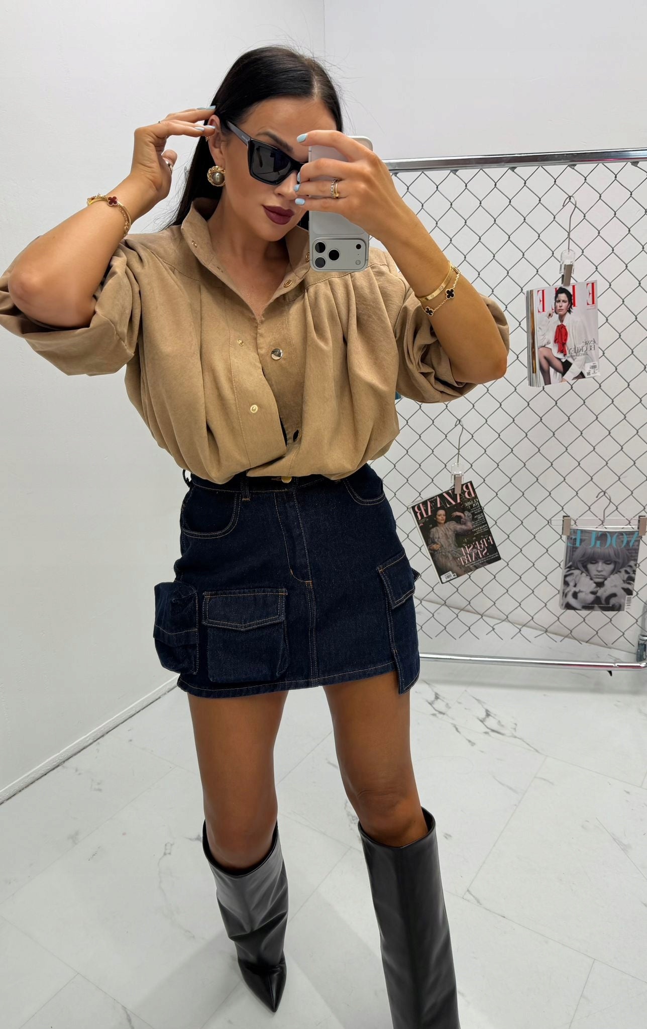 Spódnica La Milla z kieszeniami ciemny jeans ROZMIAR LAMILLA