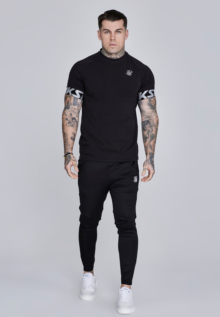 SIKSILK Spodnie czarne dresowe SS-28162 Essentials Poly Joggers rozmiar L