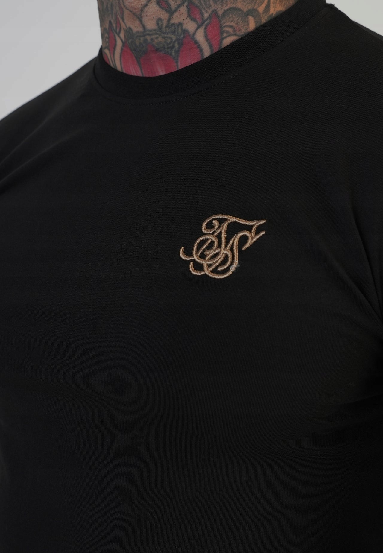 SIKSILK T-shirt męski czarny SS-28767 Fit T-shirt rozmiar XL