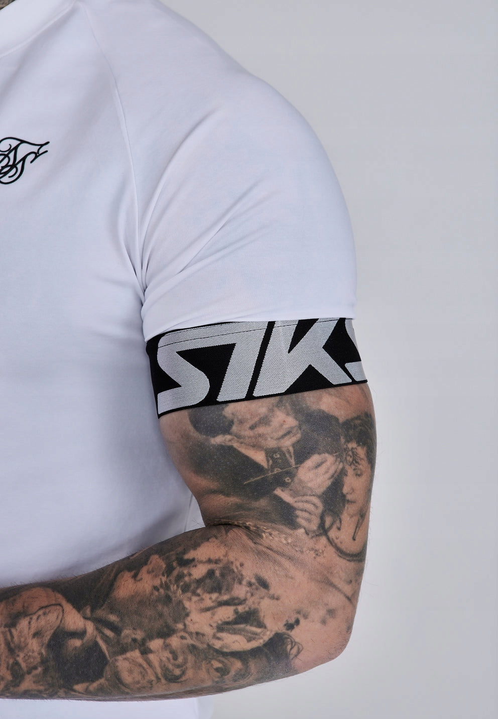 SIKSILK T-shirt męski biały SS-28435 Tech T-shirt rozmiar XL
