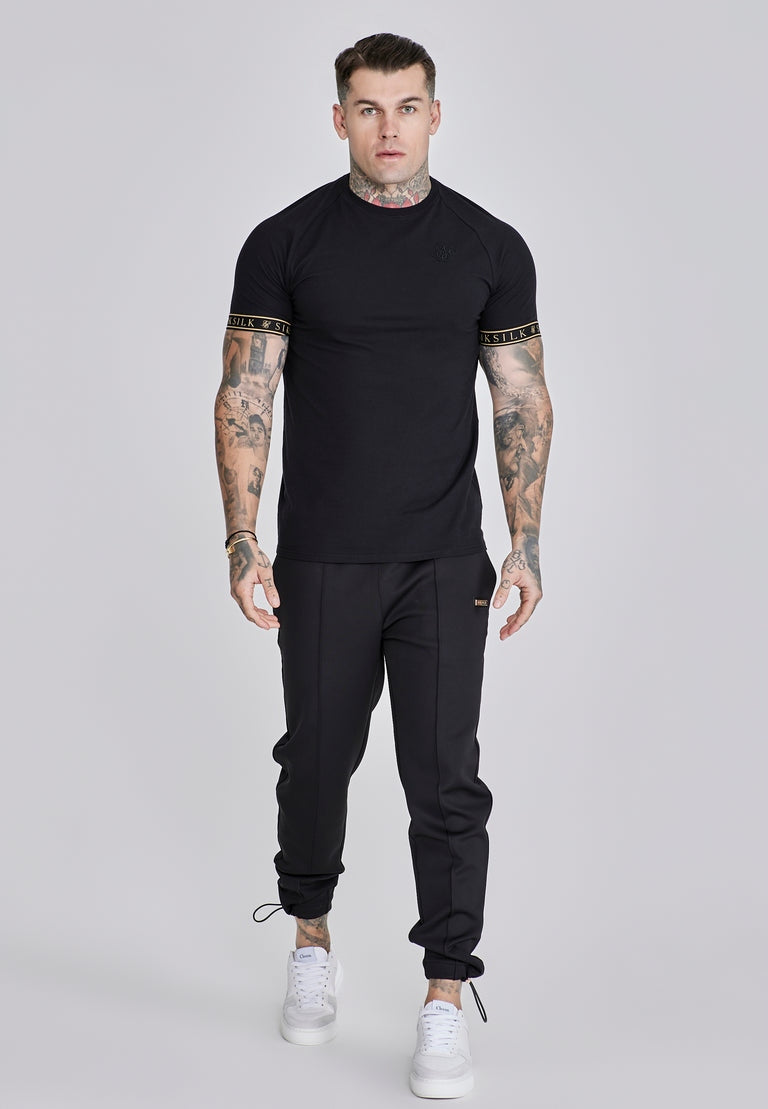 SIKSILK T-shirt męski czarny SS-27612 Tech T-shirt rozmiar M