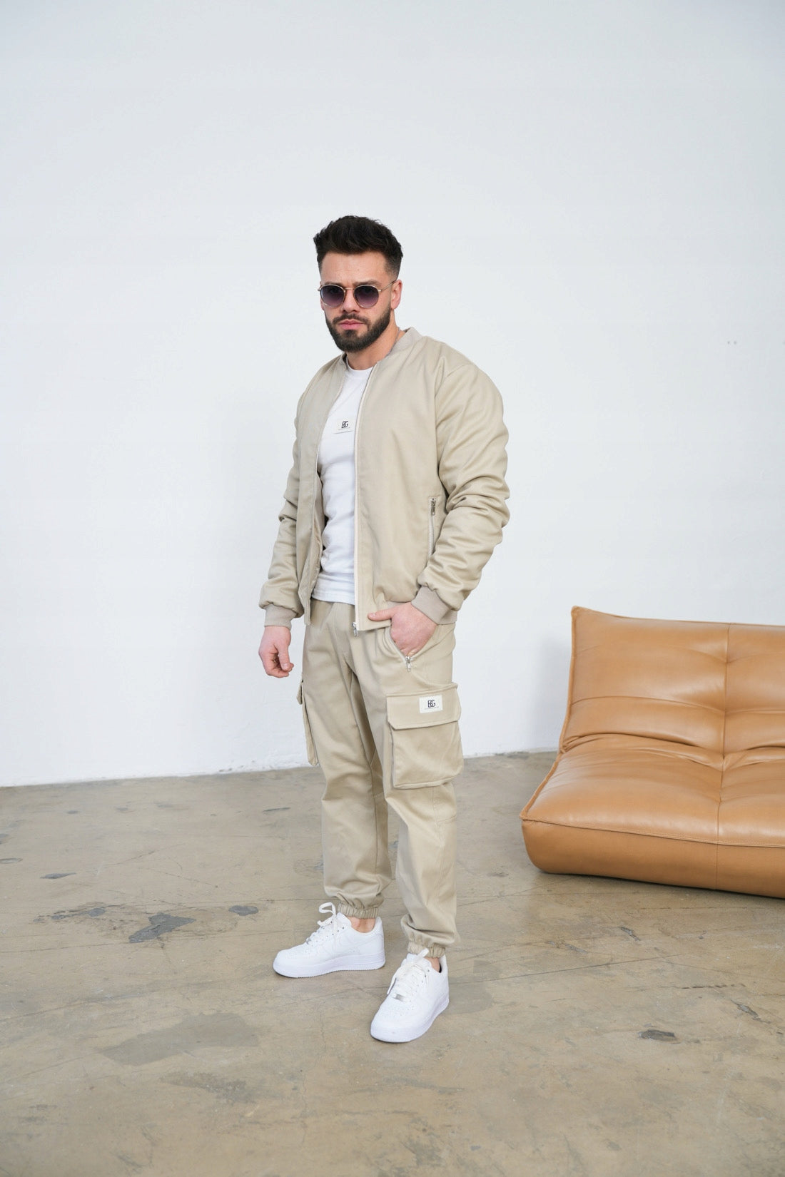 Brandenburg Couture KURTKA MĘSKA beżowa BG REPEAT | BEŻ rozmiar L