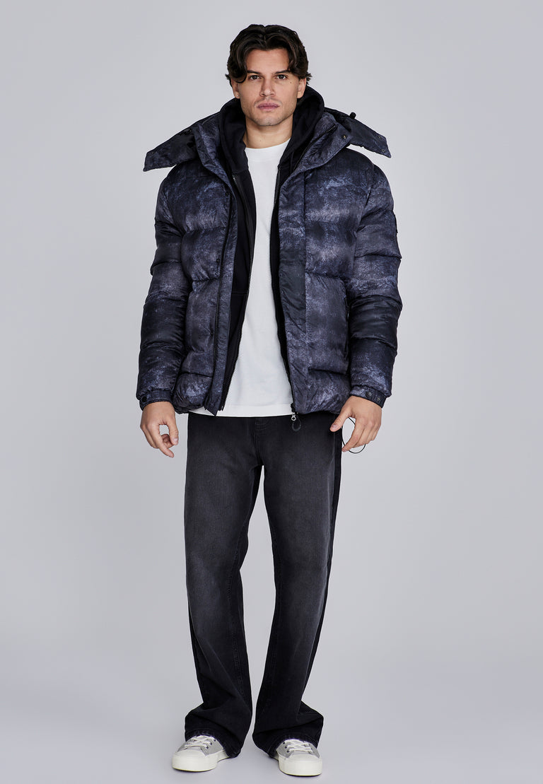 SIKSILK Kurtka zimowa męska szara SikSilk Puffer Jacket SS-27471 rozmiar M
