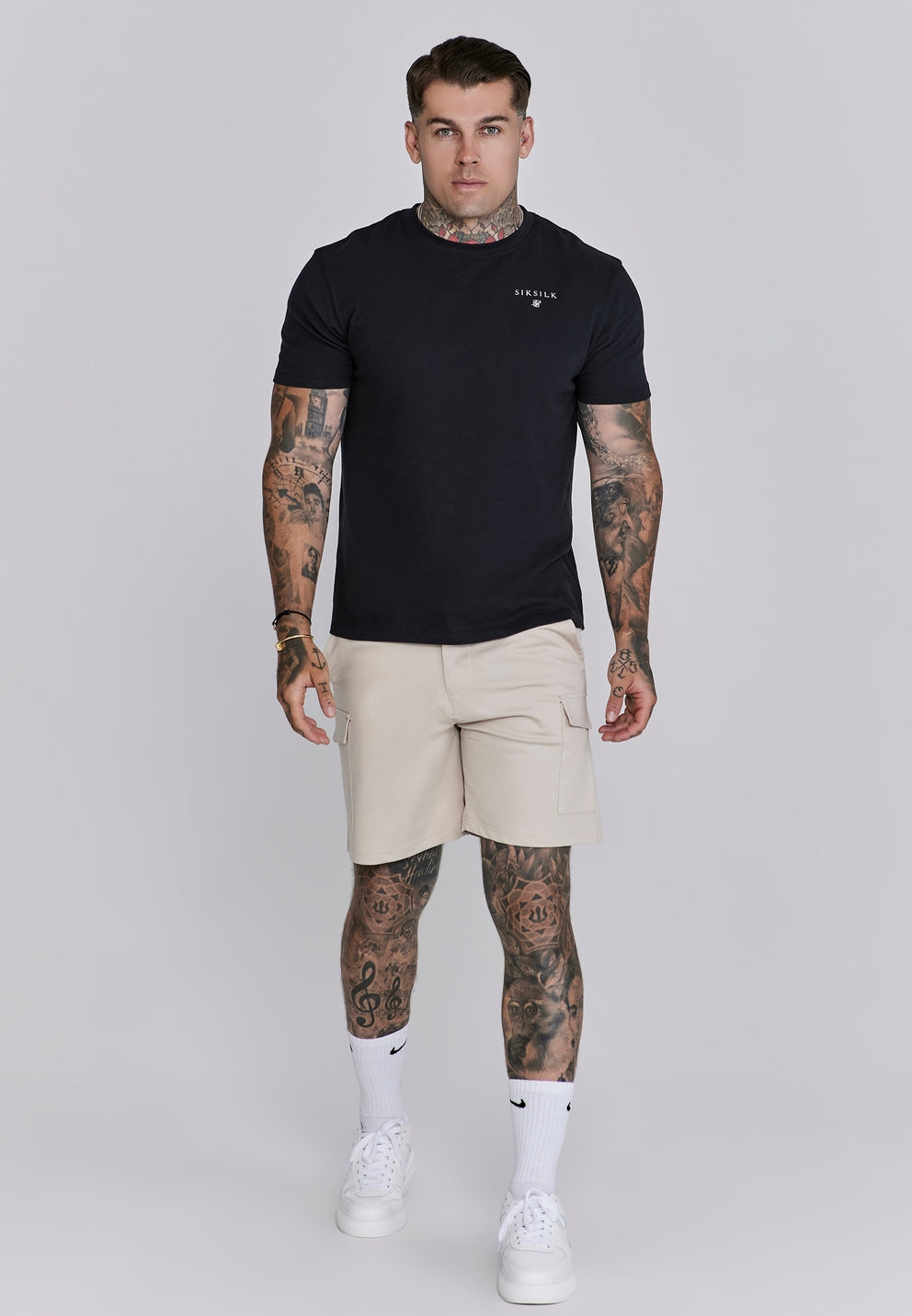 SIKSILK Spodenki męskie beżowe Cargo Shorts BEŻ SS-26480 rozmiar XL / 36