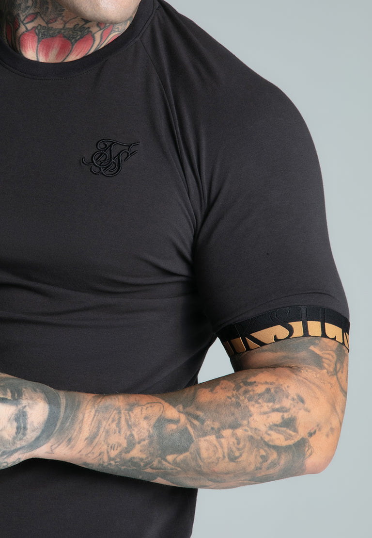 SIKSILK T-shirt męski czarny SS-27392 Tech T-shirt rozmiar S