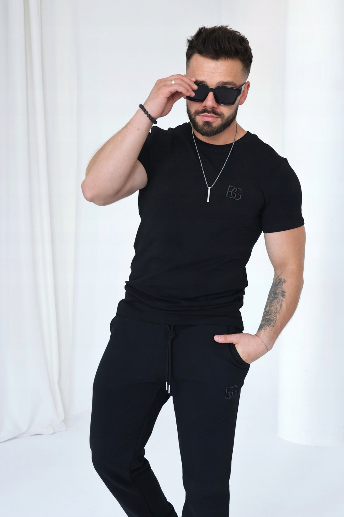 Brandenburg Couture T-SHIRT MĘSKI BG BOND | CZARNY bawełna rozmiar XL