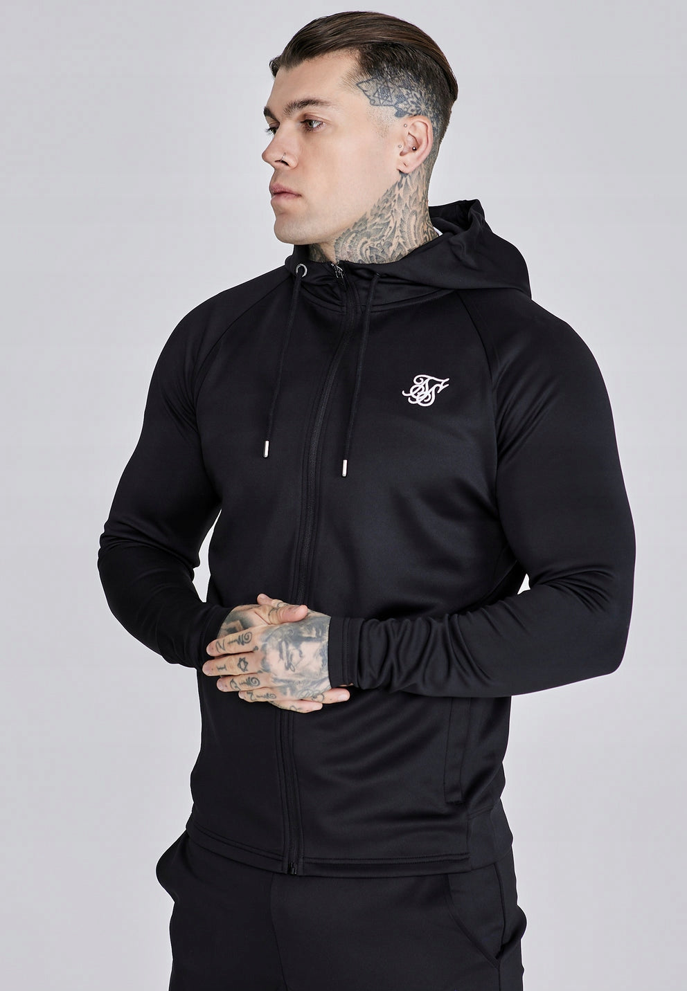 SIKSILK dresy męskie Hoodie and Joggers Set czarne SS-28158 rozmiar M