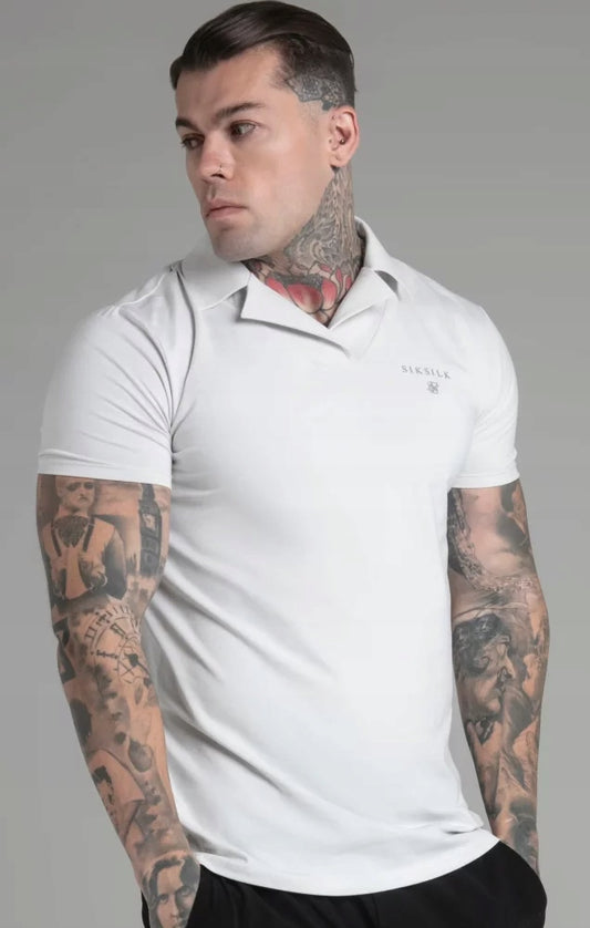 SIKSILK Koszulka Polo Szara SS-26126 Smart Revere Polo rozmiar L