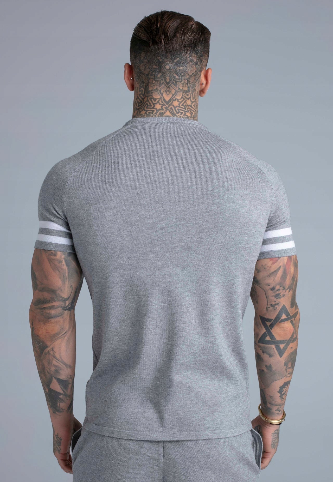 SIKSILK T-Shirt szary koszulka szara SS-28400 Knitted T-Shirt rozmiar S