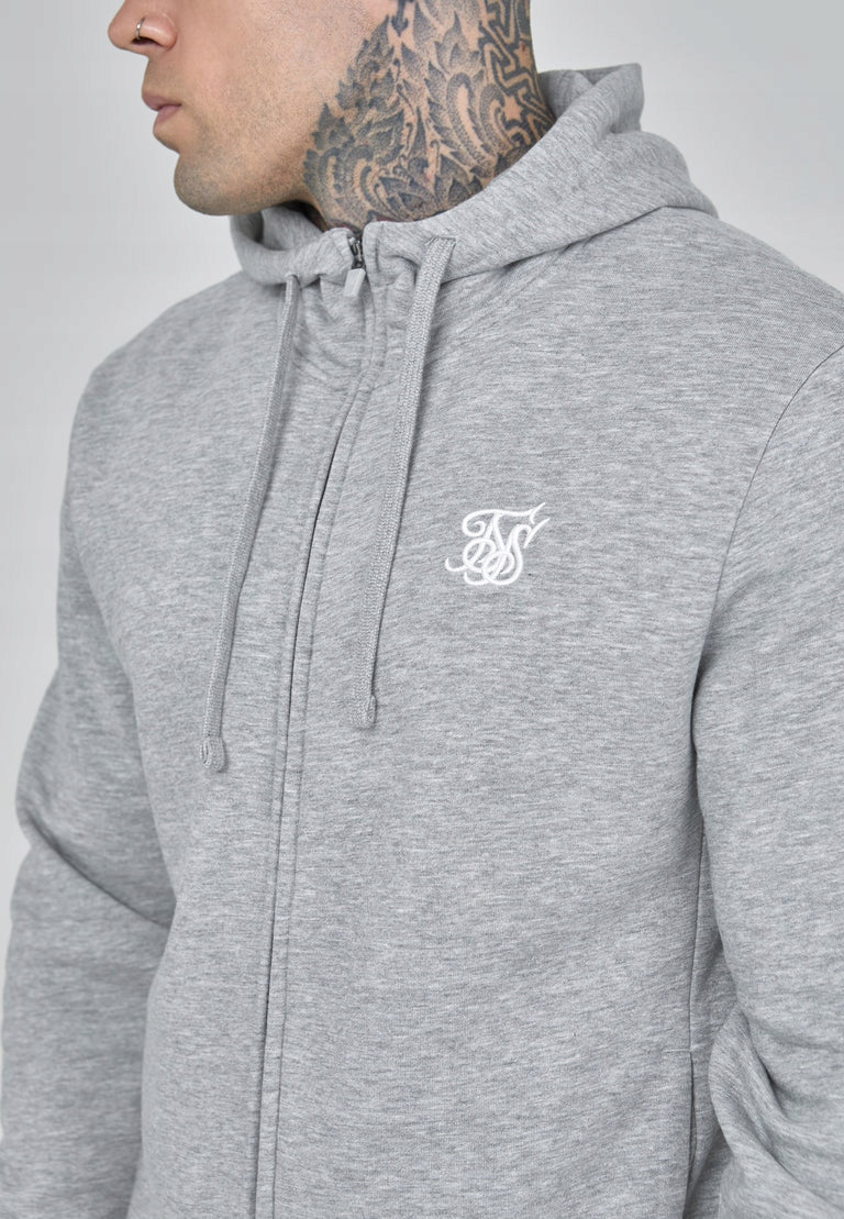 SIKSILK Bluza szara rozpinana SS-26933 Essentials Full Zip Hoodie rozmiar M