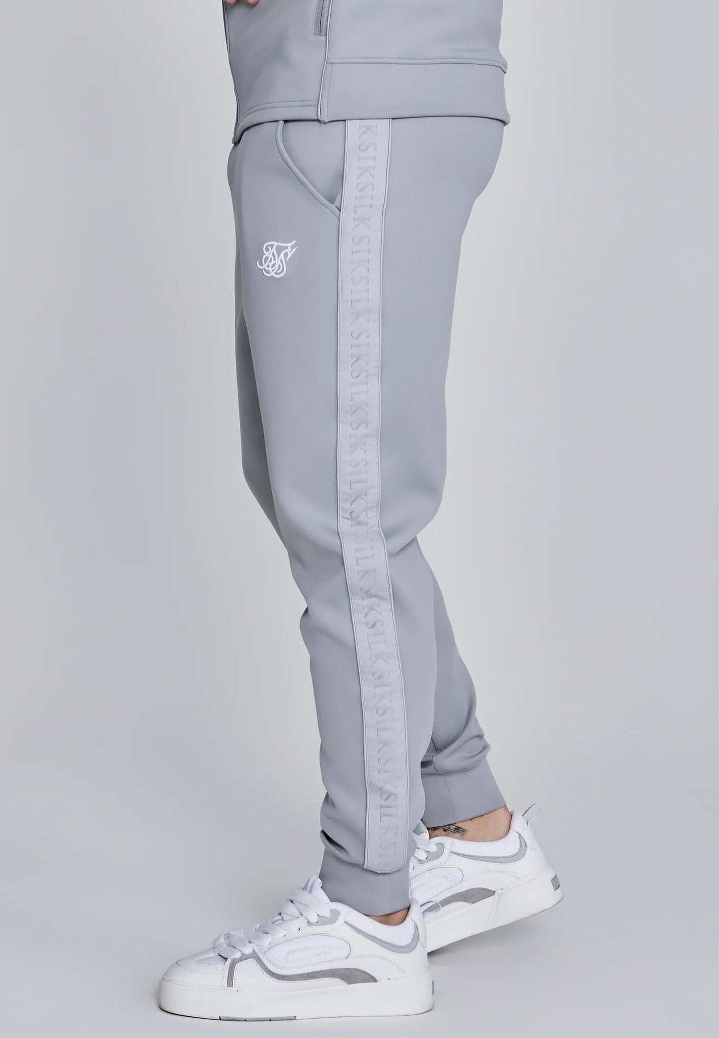 SIKSILK dresy męskie Hoodie and Joggers Set SS-28330 szare rozmiar XL