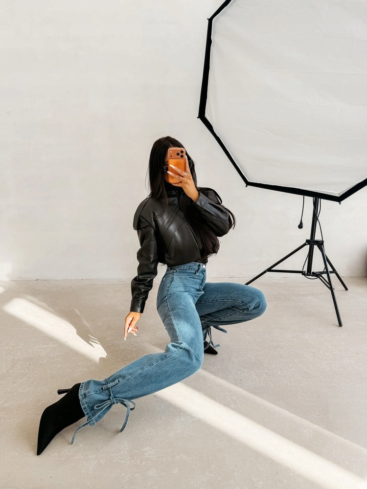 Spodnie damskie OLAVOGA REIRY 2026 niebieskie - ROZMIAR S JEANS