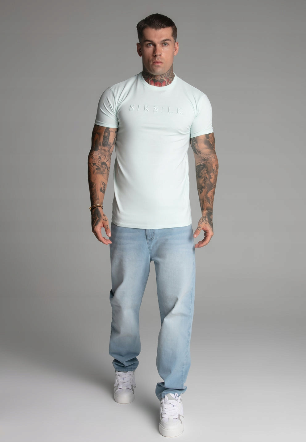 SIKSILK T-shirt męski SS-27373 koszulka Muscle Fit T-Shirt rozmiar XL