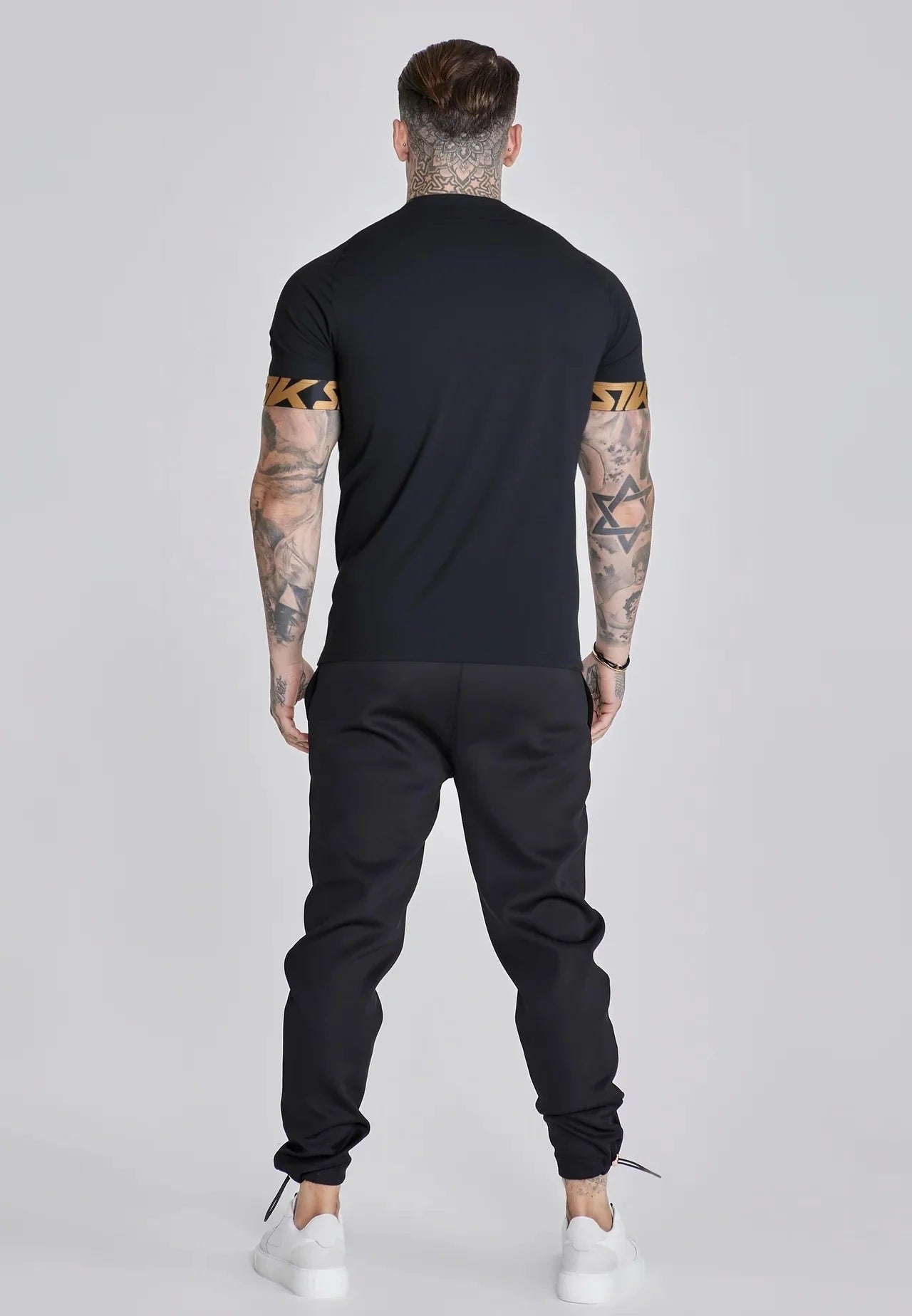 SIKSILK T-shirt męski czarny bawełna SS-28919 Dynamic T-shirt rozmiar XL
