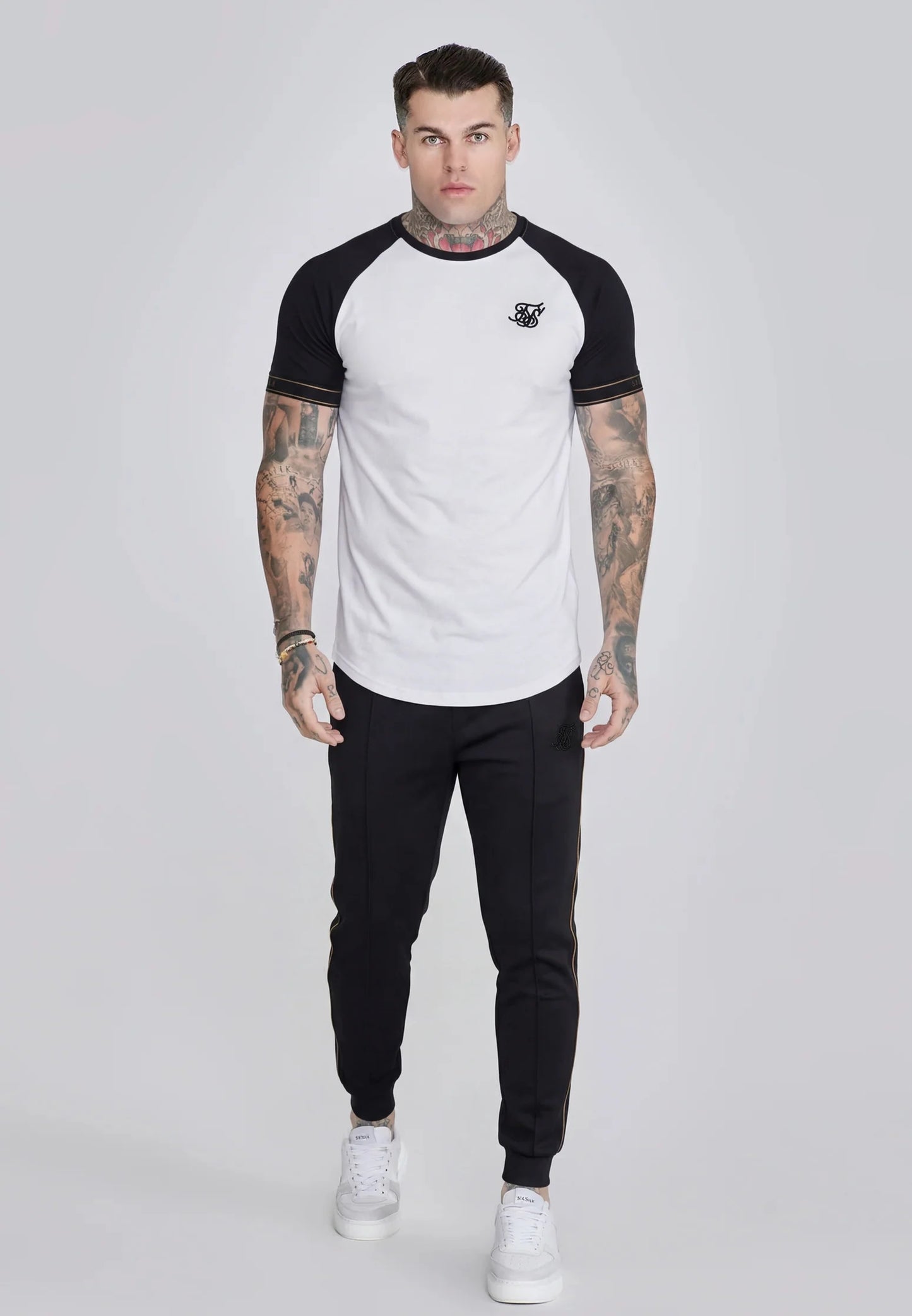 SIKSILK Spodnie Dresowe Męskie czarne Tapered Joggers SS-28222 rozmiar S