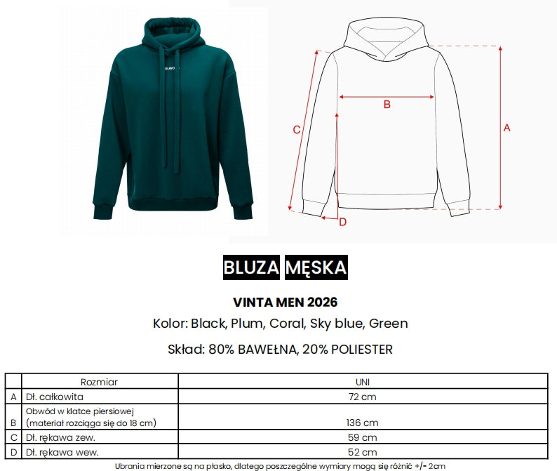 Bluza męska OLAVOGA VINTA MEN 2026 zielona - UNI