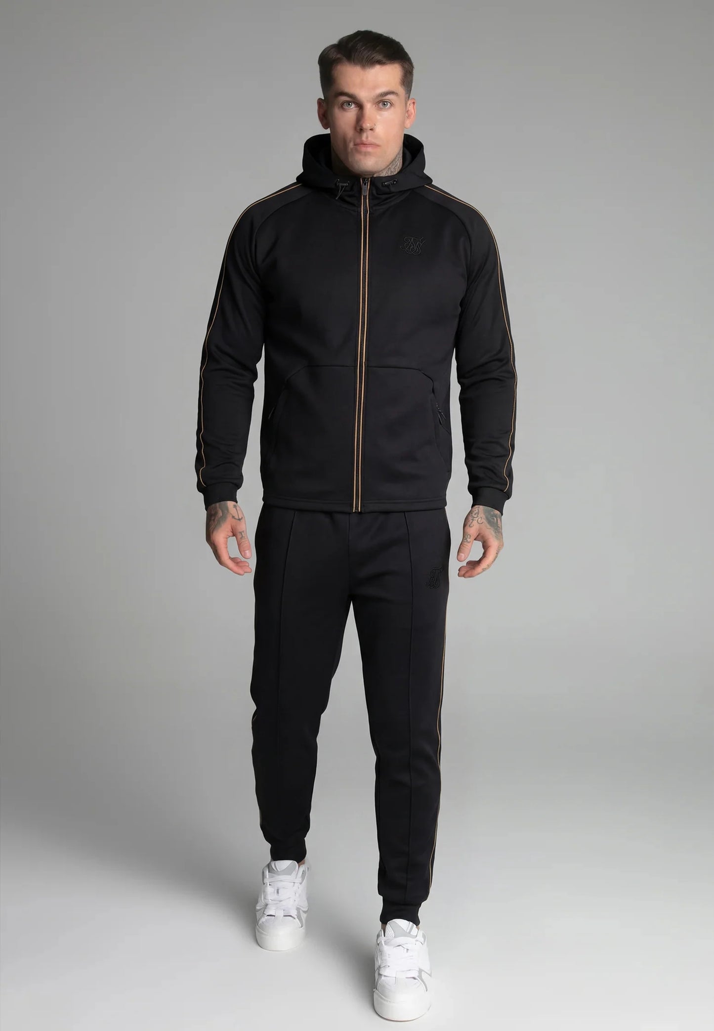 SIKSILK Bluza Męska Czarna Rozpinana SS-28221 Full Zip Hoodie Premium L