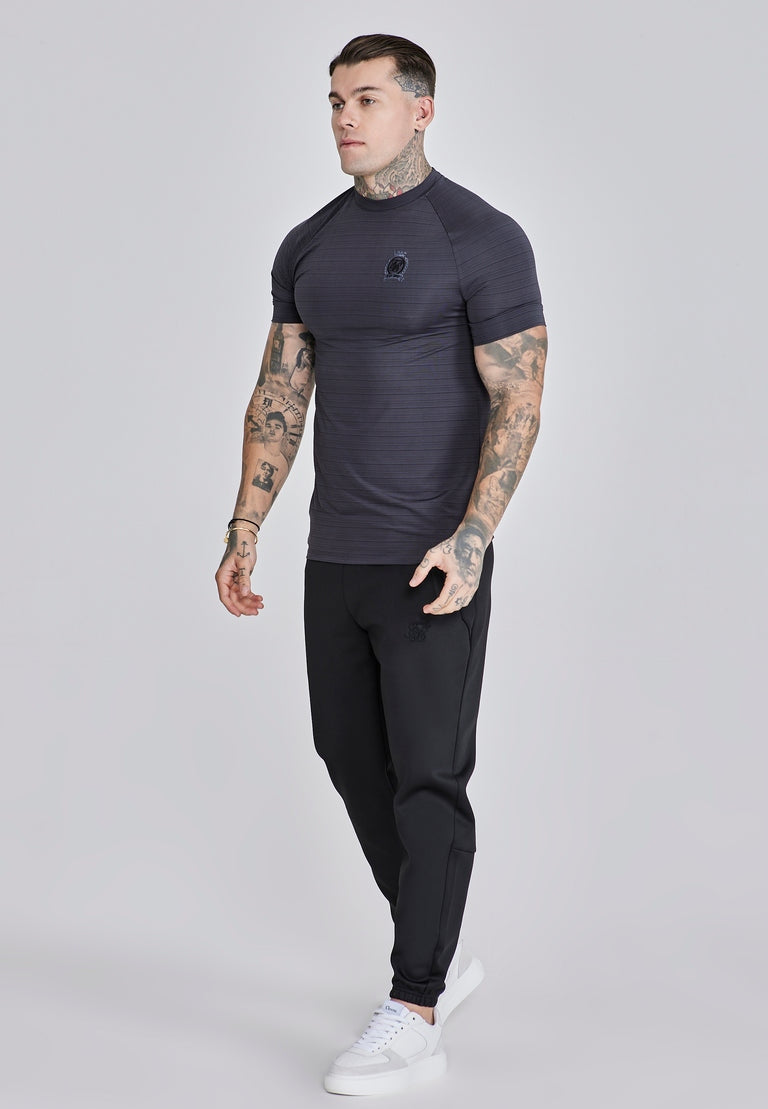 SIKSILK T-shirt męski szary SS-27896 CREST TECH T-shirt rozmiar M