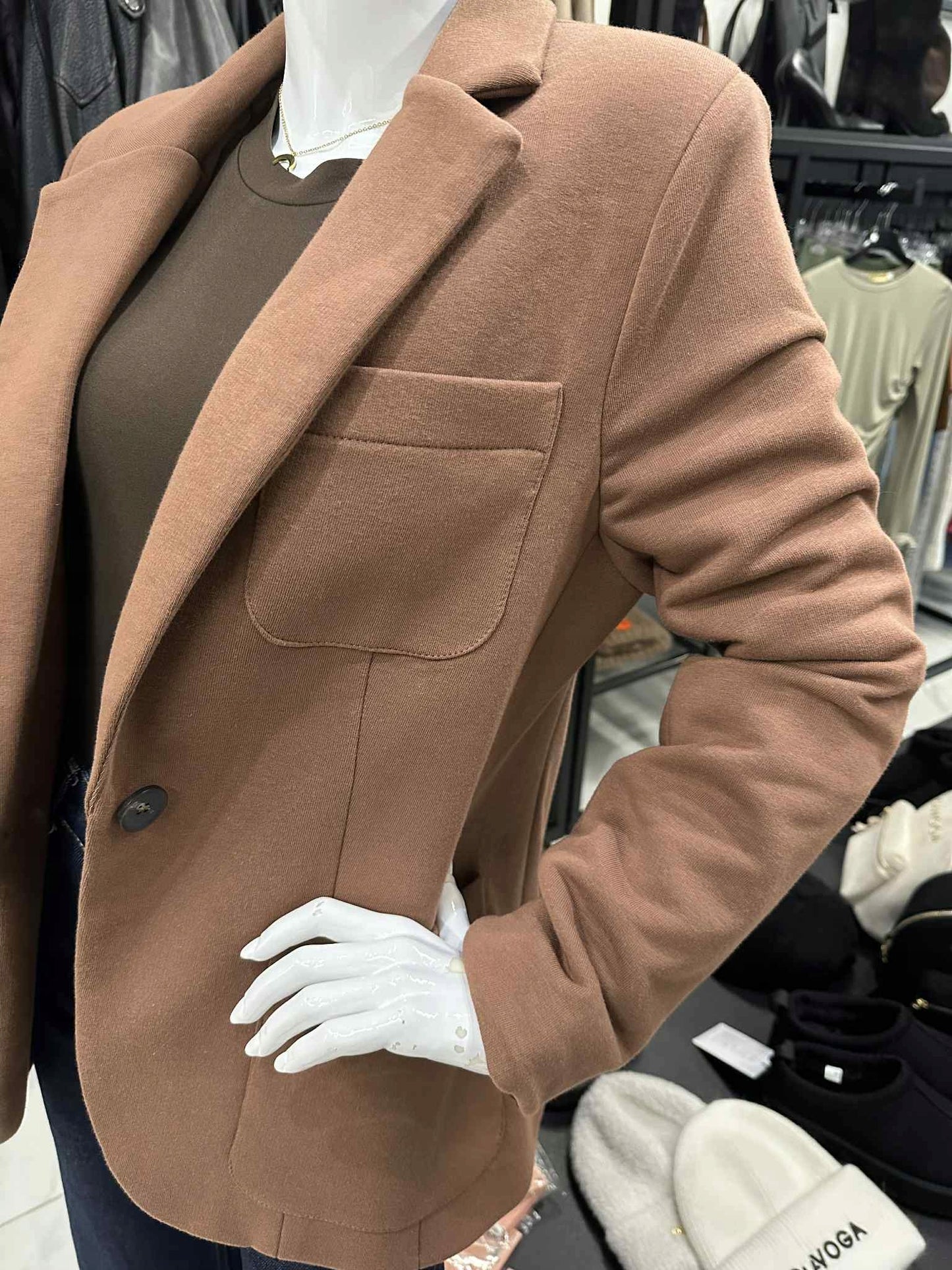 SLAY MARYNARKA DZIANINOWA ROZMIAR S MLECZNA CZEKOLADA