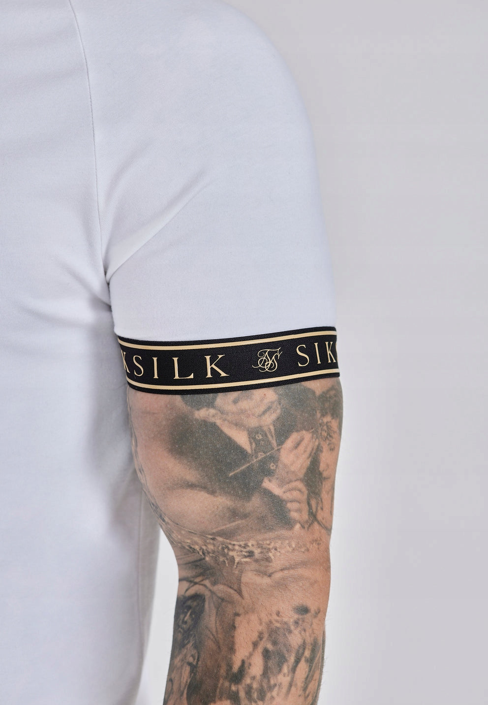 SIKSILK T-shirt męski biały SS-27716 Tech T-shirt rozmiar M