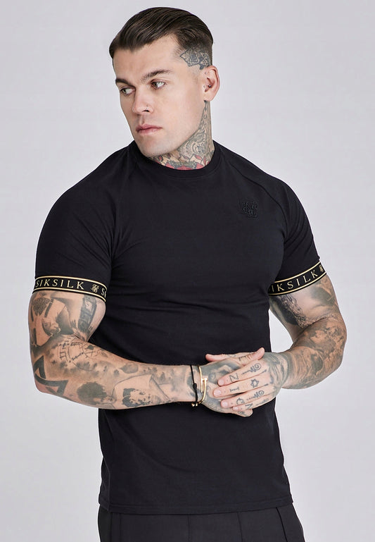 SIKSILK T-shirt męski czarny SS-27612 Tech T-shirt rozmiar M