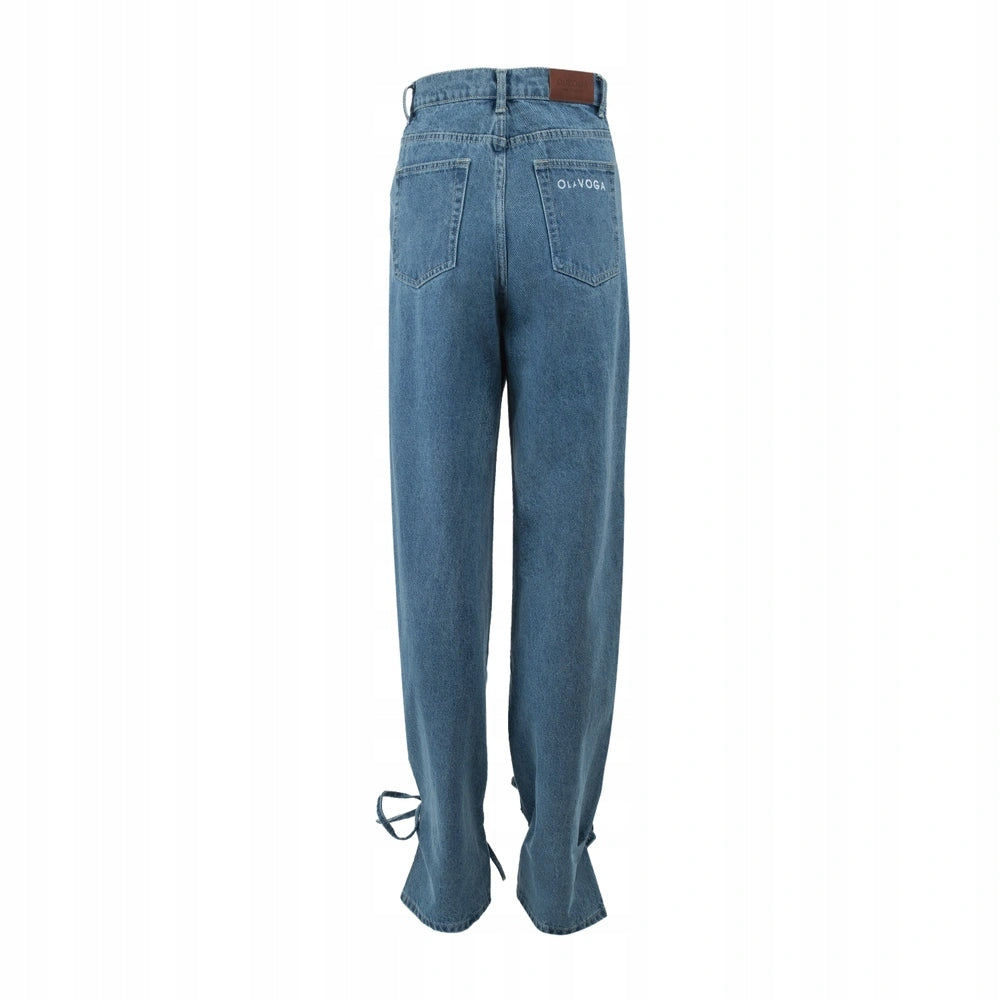 Spodnie damskie OLAVOGA REIRY 2026 niebieskie - ROZMIAR S JEANS