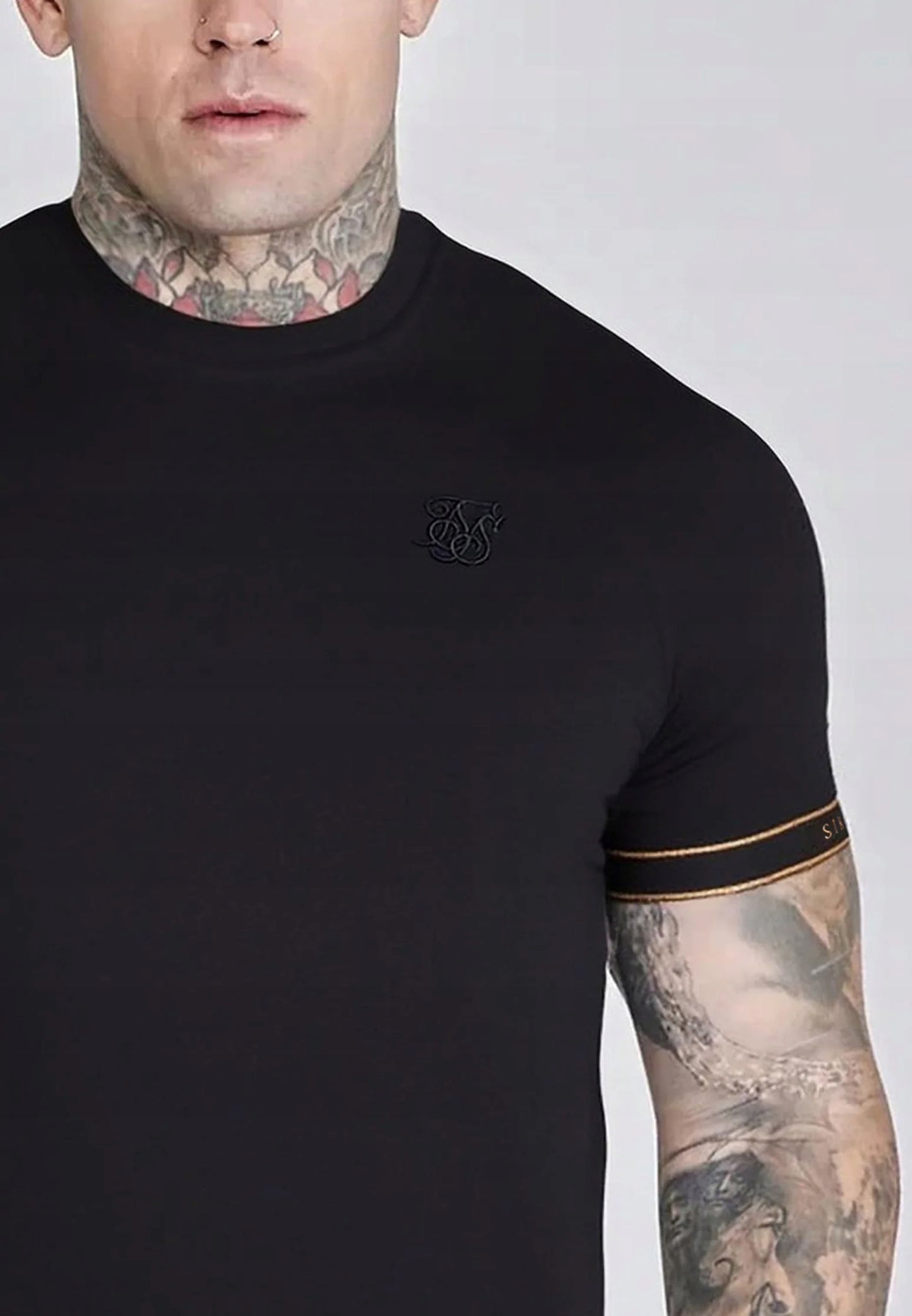 SIKSILK T-shirt męski czarny SS-28219 Tech T-shirt rozmiar S PREMIUM