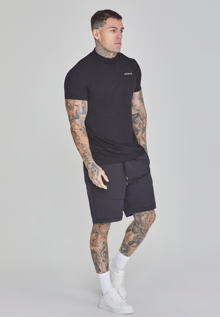 SIKSILK T-shirt męski czarny SS-26481 koszulka Muscle Fit T-Shirt rozmiar M