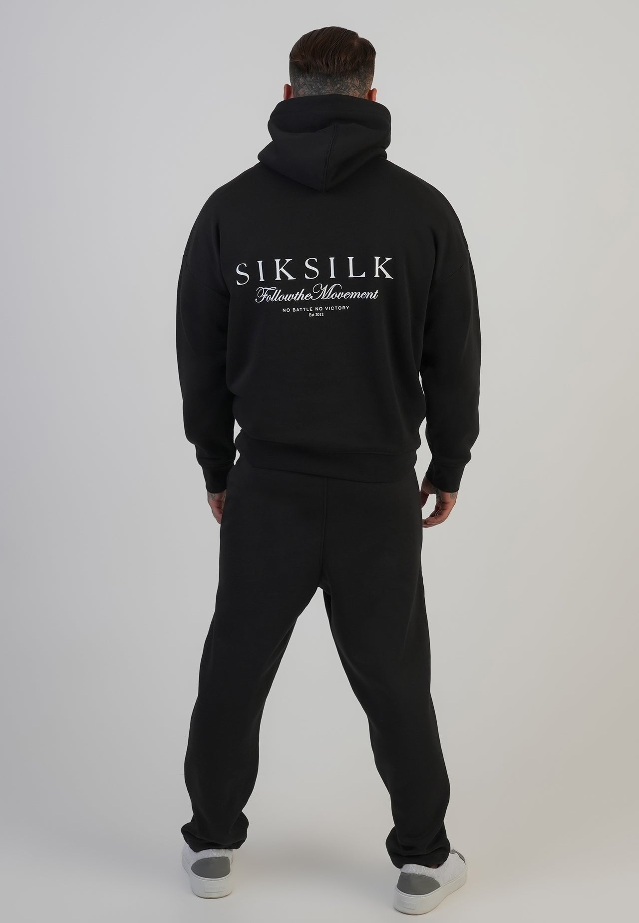 Siksilk Graphic Hoodie SS-28768 Bluza z Kapturem Oversize czarna M