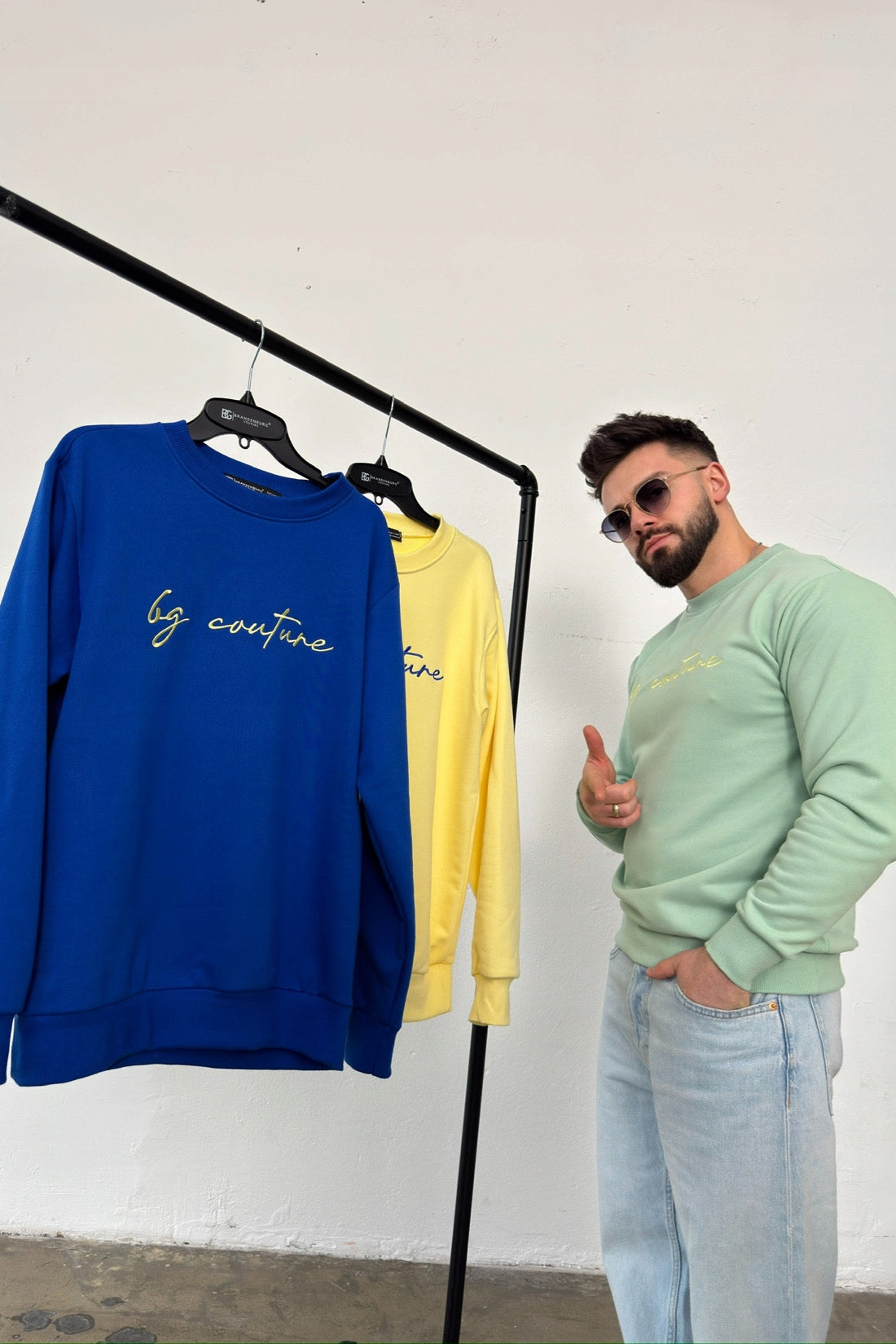 BRANDENBURG COUTURE BLUZA MĘSKA bawełna BG EARLY NIEBIESKA CHABER rozmiar L