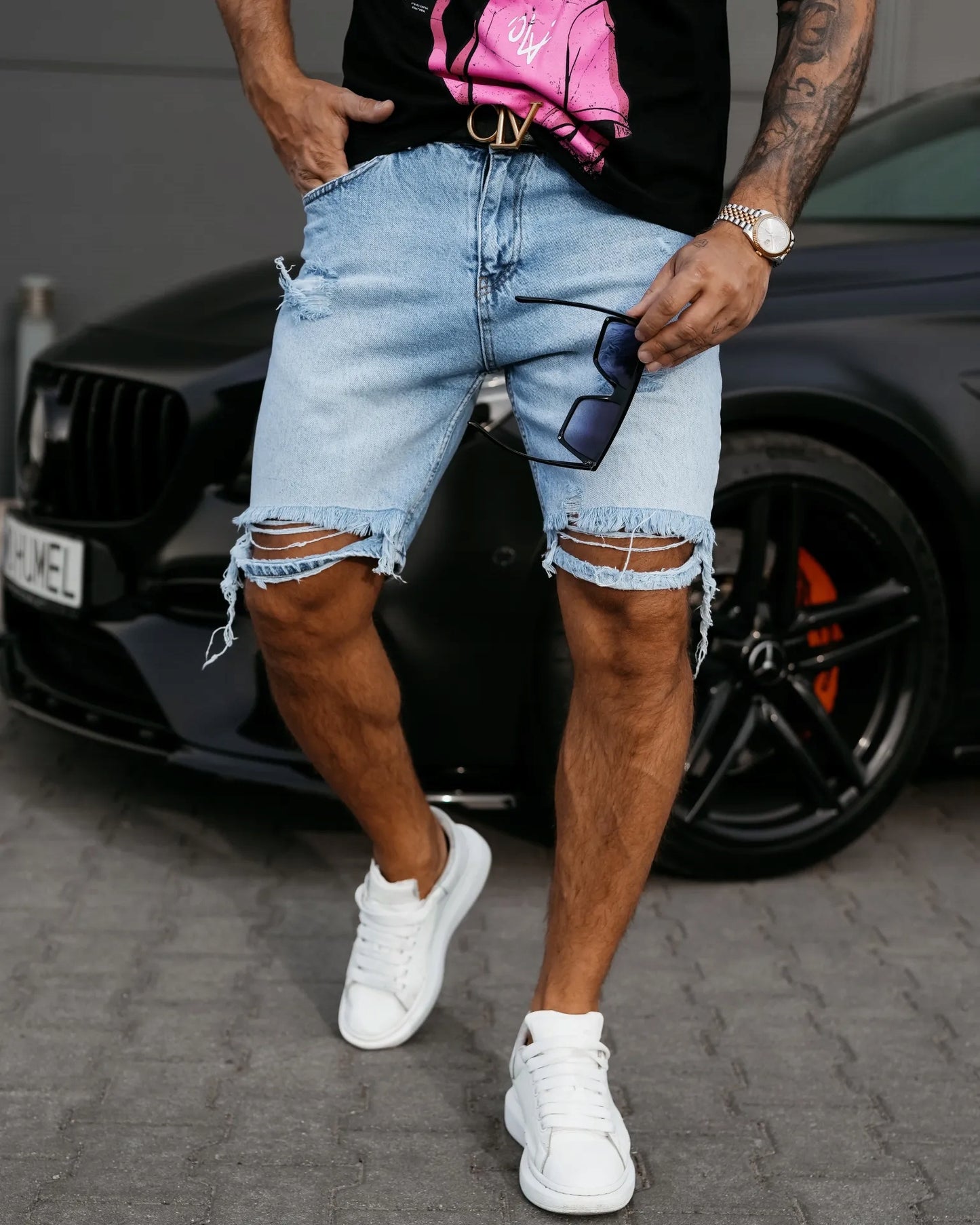 Spodenki męski jeansowe OLAVOGA Men CANYON niebieskie jeans L