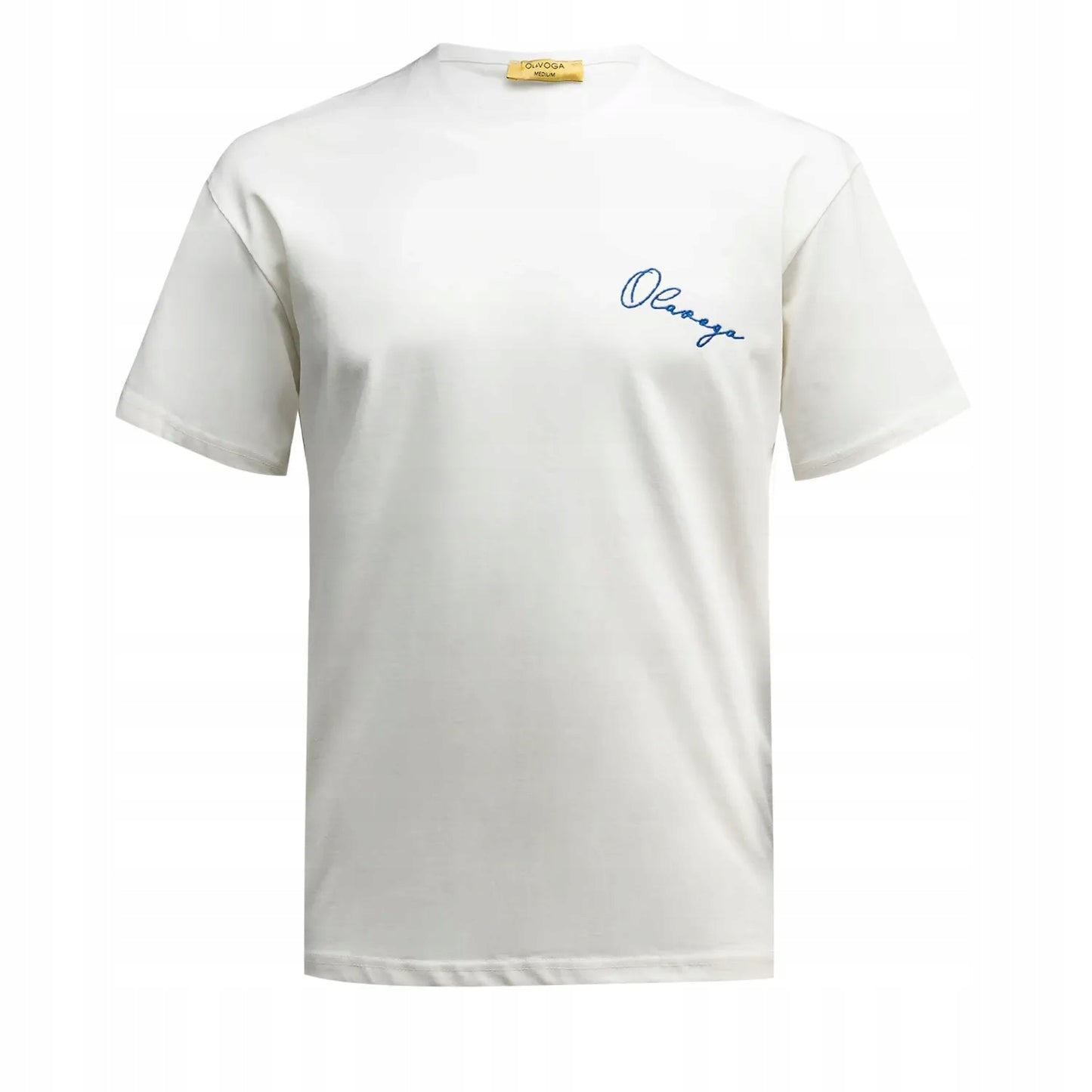 T-shirt męski z logo OLAVOGA Men BLUE HARMONY - ecru (Rozmiar: M) biały