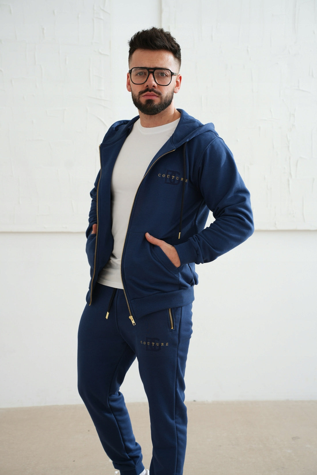 BRANDENBURG COUTURE BLUZA i SPODNIE MĘSKIE BG FAR | GRANAT dresy rozmiar S