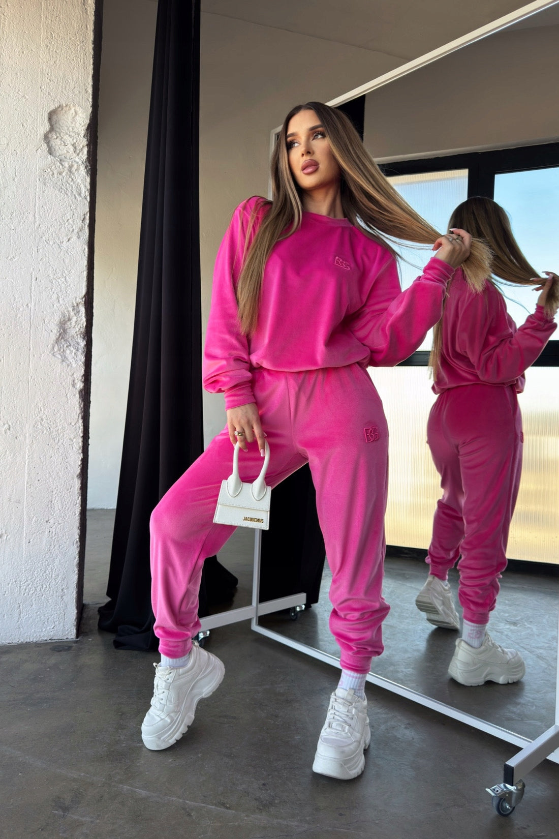 DRES DAMSKI BG MIA FUKSJA WELUROWY BRANDENBURG ROZMIAR L