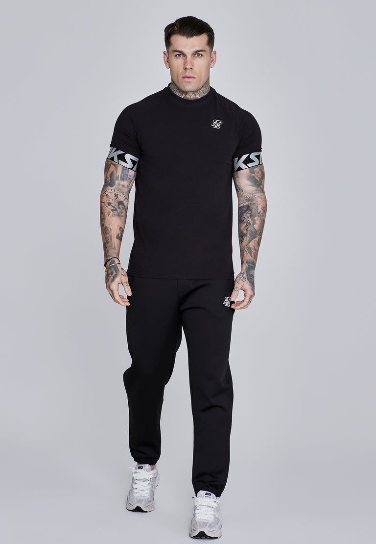 SIKSILK T-shirt męski czarny SS-28434 Tech T-shirt rozmiar L