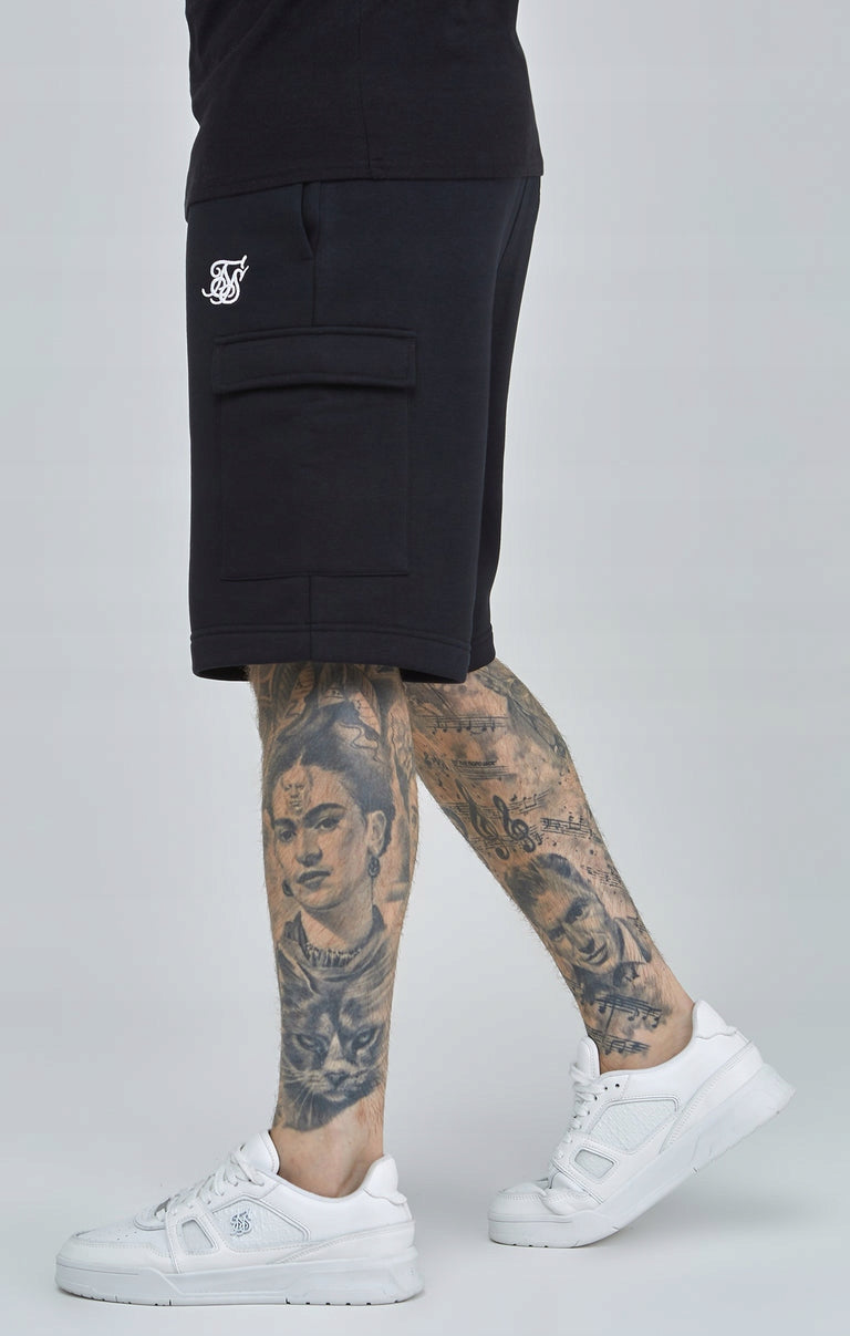 SIKSILK krótkie spodenki męskie czarne SS-24870 rozmiar XL