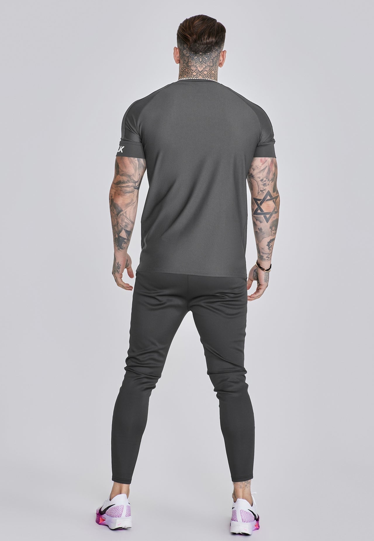 SIKSILK T-shirt męski szary SS-27851 Tech T-shirt rozmiar XL