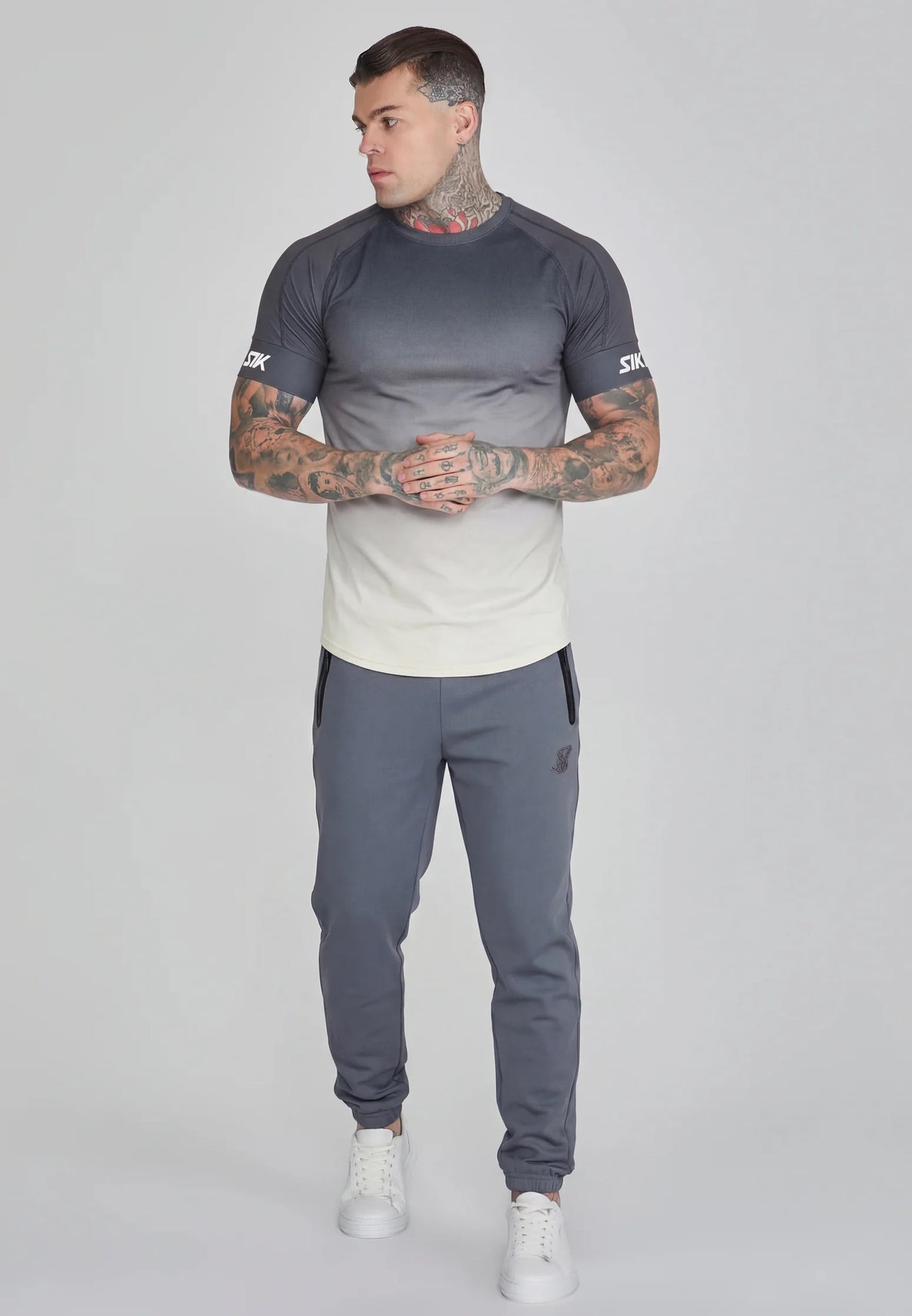 SIKSILK Spodnie Dresowe Męskie Niebieski Tapered Joggers SS-28282 rozmiar S