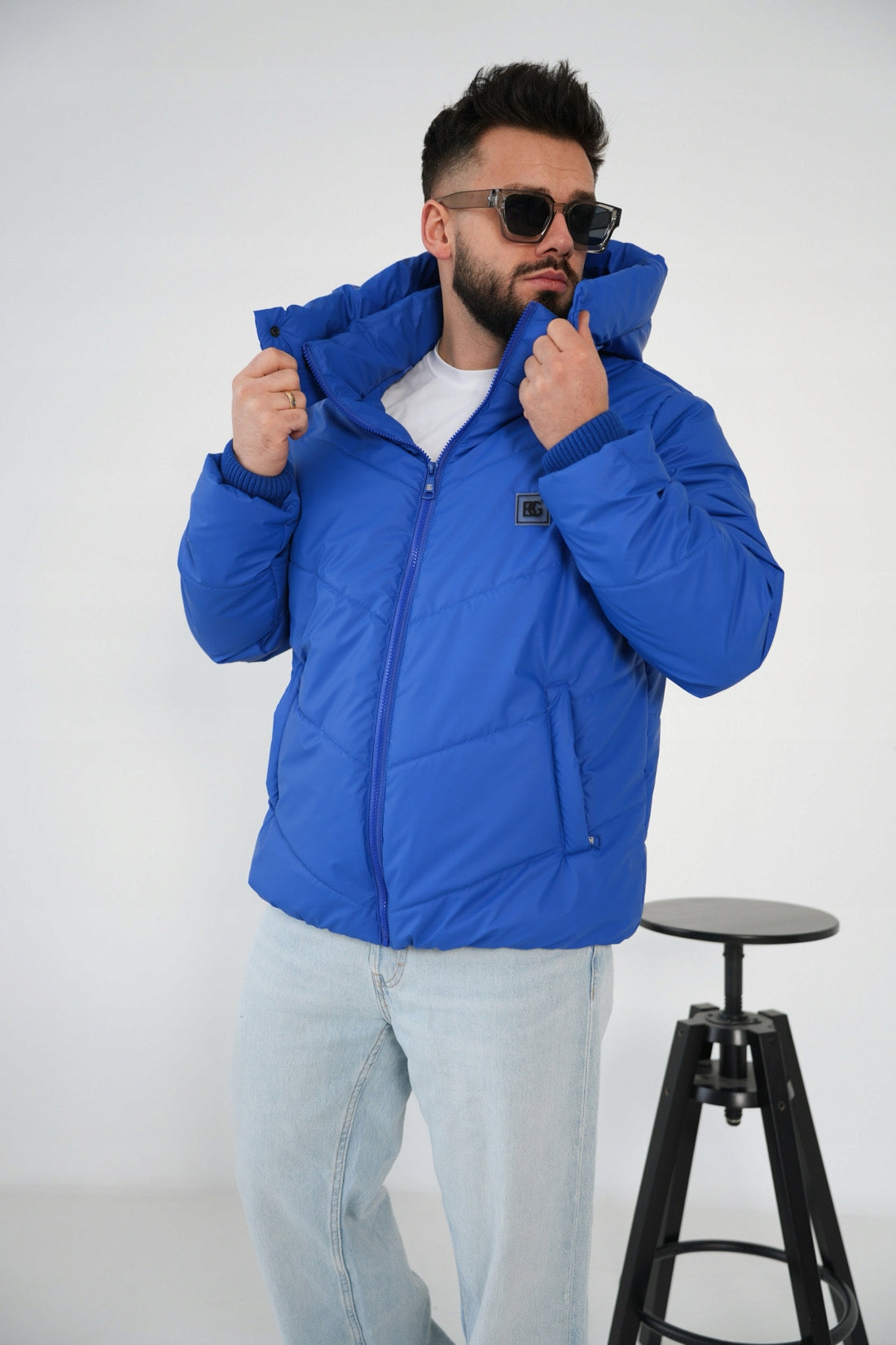 BRANDENBURG COUTURE Kurtka męska zimowa BG Winter niebieska chaber rozm. M