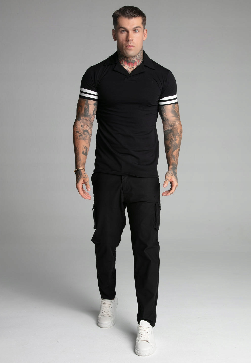 Siksilk czarna koszulka polo SS-27527 Tournament Revere Polo rozmiar S