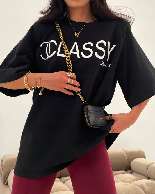 T-shirt La Milla Classy czarny oversize rozmiar uniwersalny