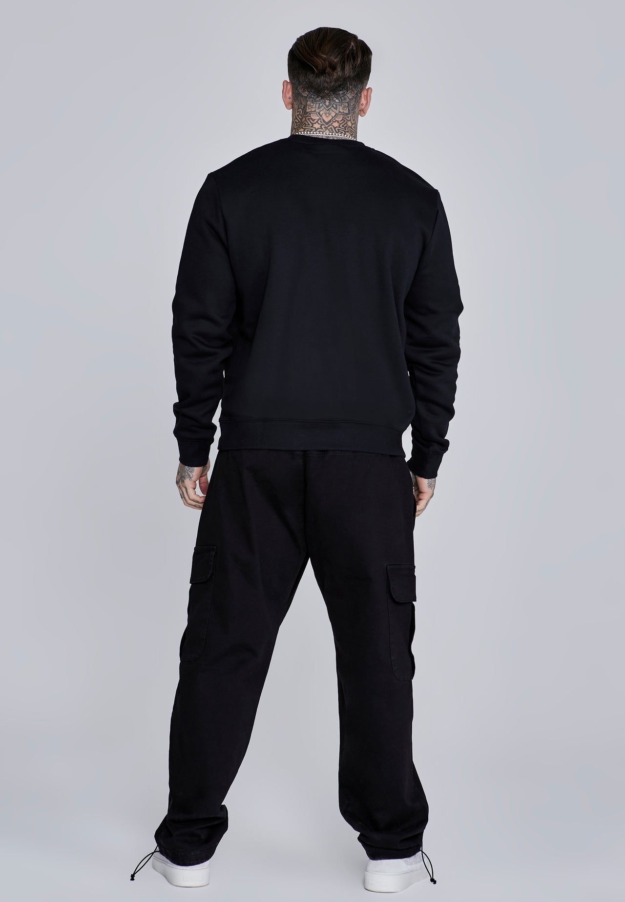 SIKSILK Bluza bez Kaptura Essentials Sweater SS-28342 czarna L