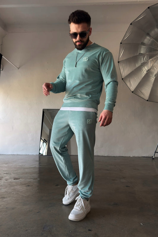 BRANDENBURG KOMPLET DRESOWY BG VANDAL WELUROWY DRES BLUZA SPODNIE SZAŁWIA L