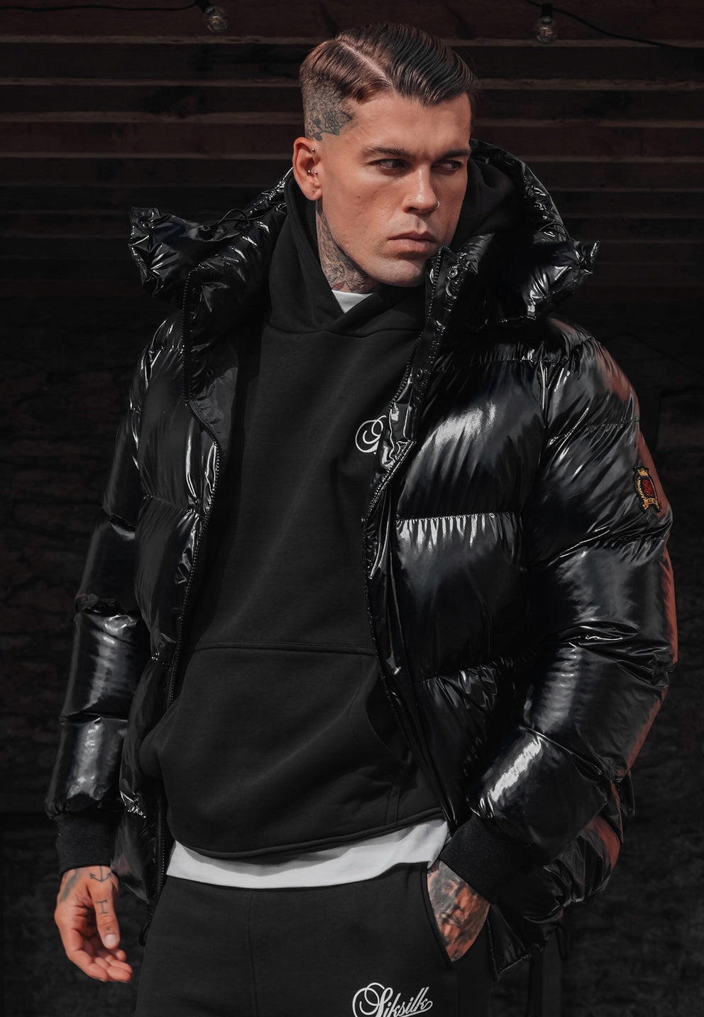 SIKSILK Kurtka męska SikSilk High Shine Puffer Jacket SS-28238 rozmiar L